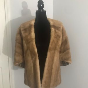 Genuine Honey Brown Mink Stole by Lowenthal Furriers. Size M/L